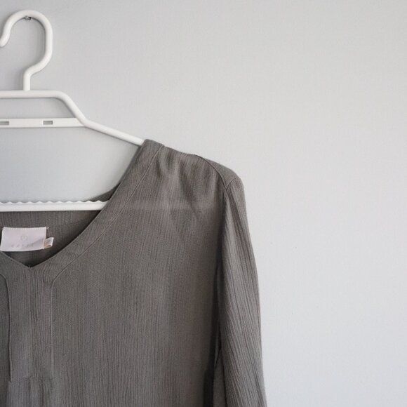 Kaffe Womens Grey Sz 36/6 Tunic Long Sleeve Flowy Lightweight Sheer Pullover Top - Picture 5 of 10